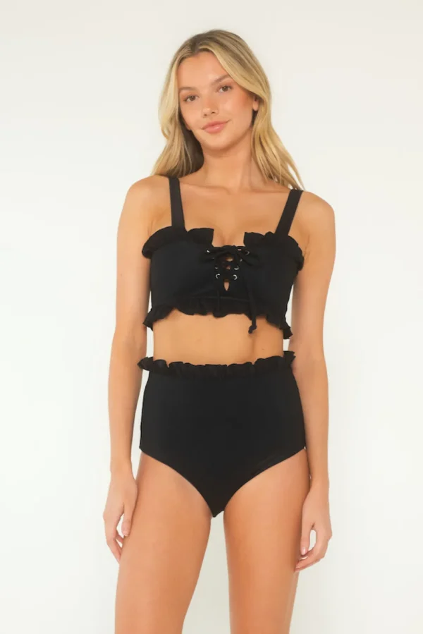 Bottoms<Citrine Swim Alice Bottom // Black (ribbed)