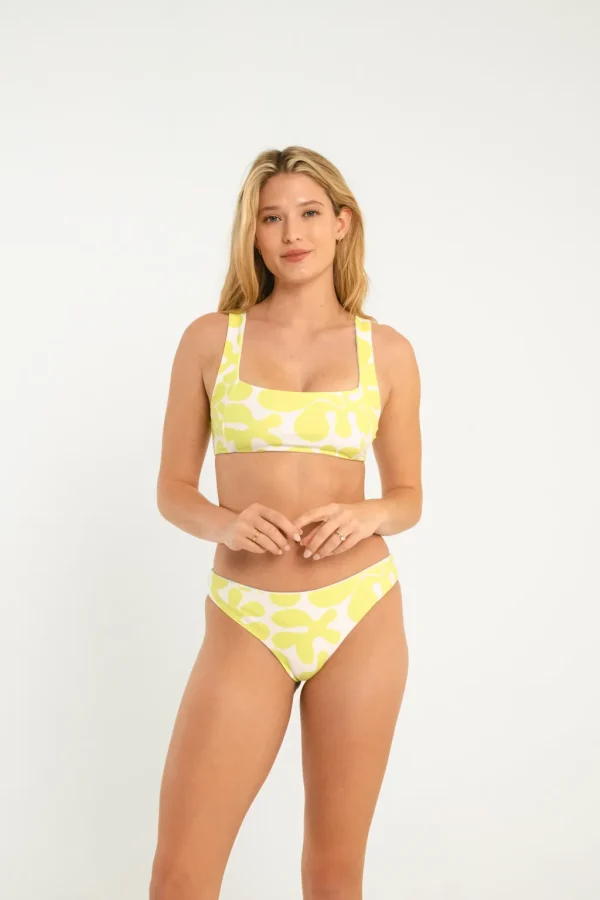 Tops<Citrine Swim Bea Top // Blue/Green Abstract (reversible)