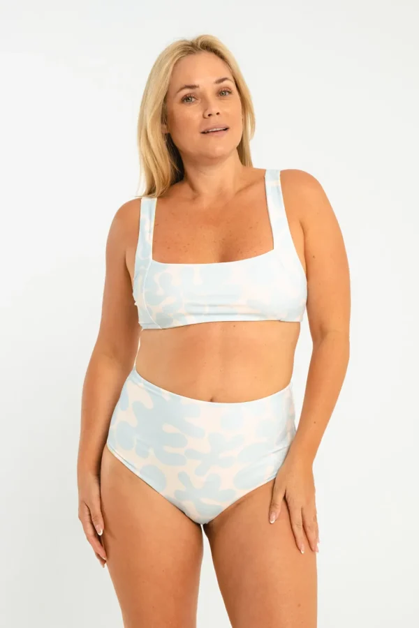 Tops<Citrine Swim Bea Top // Blue/Green Abstract (reversible)