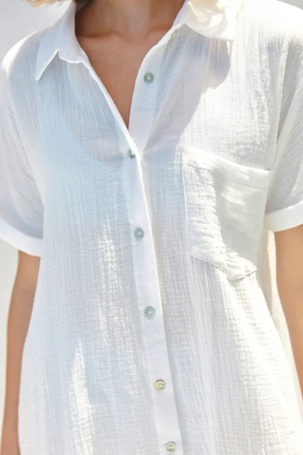Tops | Dresses<Citrine Swim Breaker Dress // White (gauze)