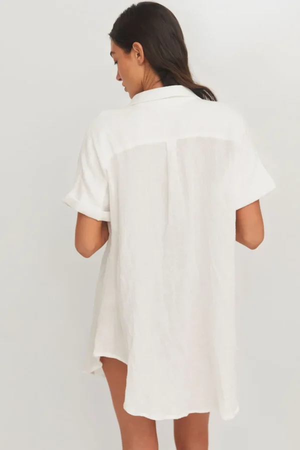 Tops | Dresses<Citrine Swim Breaker Dress // White (gauze)
