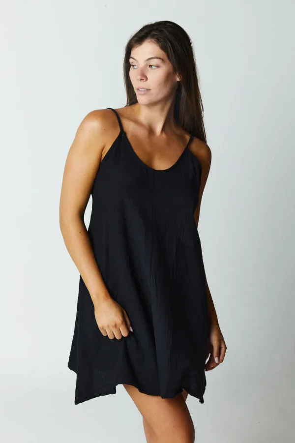 Dresses<Citrine Swim Carmel Dress // Black (gauze)