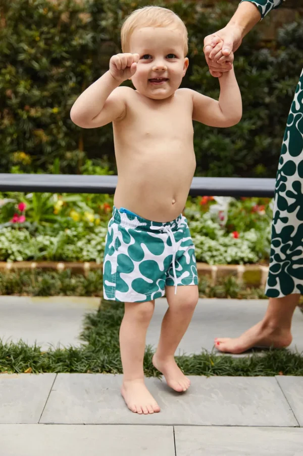Boys | Kids<Citrine Swim Cole Boardies (kids) // Dark Green Abstract