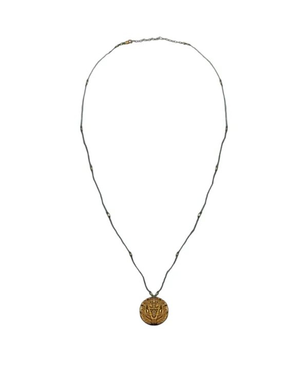 Jewelry<Citrine Swim Green String Poseidon Coin Necklace