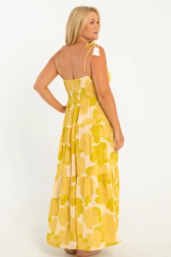 Dresses<Citrine Swim India Dress // Large Lime Floral