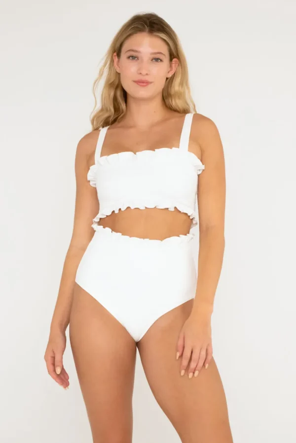 Tops<Citrine Swim Ivy Top // Pearl (ribbed)
