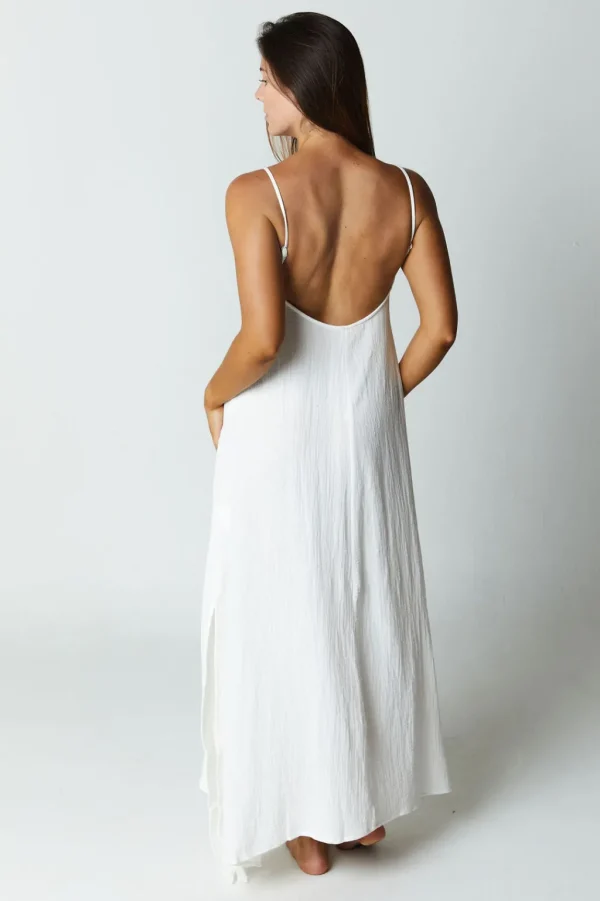 Dresses<Citrine Swim Leta Dress // White (gauze)