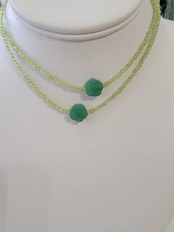 Jewelry<Citrine Swim Lime Crystal Flower Necklace