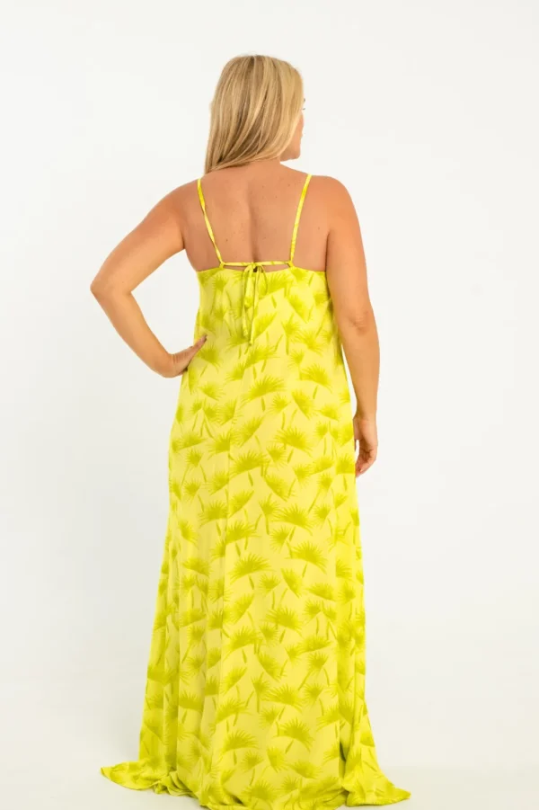 Dresses<Citrine Swim Lizzie Dress // Lime Palms