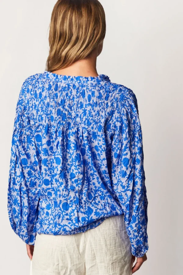 Tops<Citrine Swim Lorelei Blouse // Blue Blooms