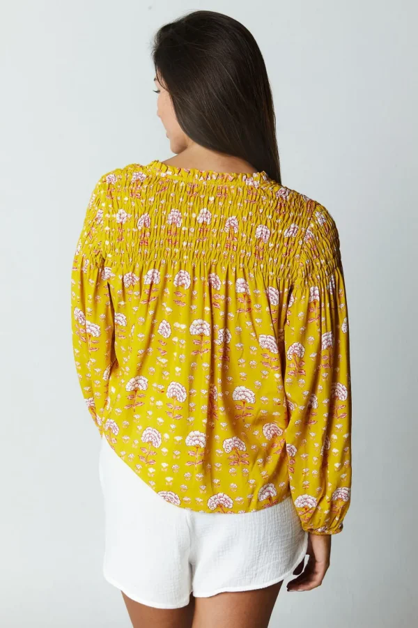Tops<Citrine Swim Lorelei Blouse // Olive Block Print