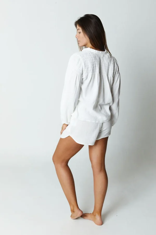 Tops<Citrine Swim Lorelei Blouse // White (gauze)