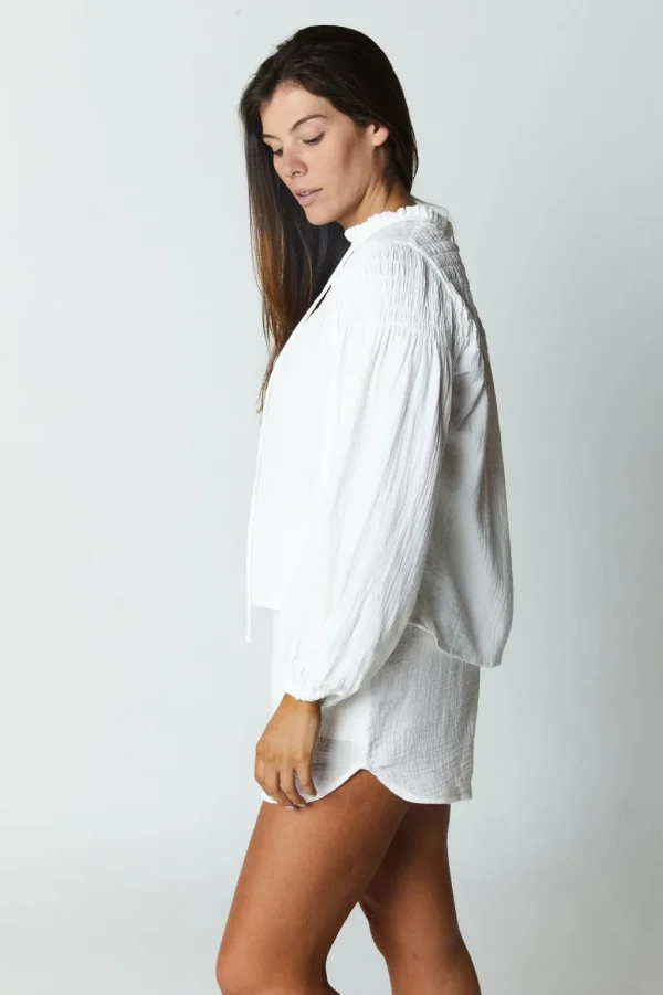 Tops<Citrine Swim Lorelei Blouse // White (gauze)