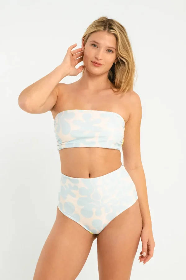 Tops<Citrine Swim Lottie Top // Blue/Green Abstract (reversible)