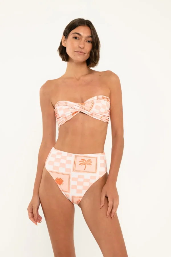 Tops<Citrine Swim Lottie Top // Tile Print