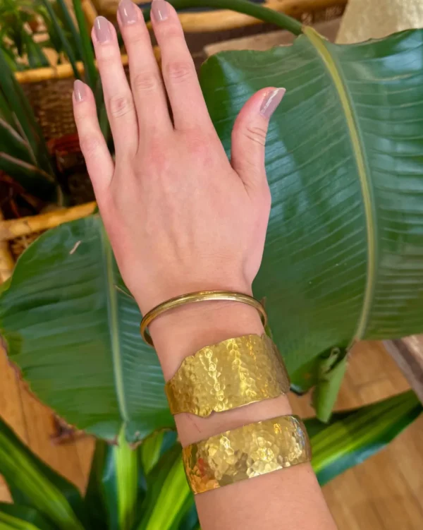 Jewelry<Citrine Swim Medium Hammered Brass Moroccan Cuff