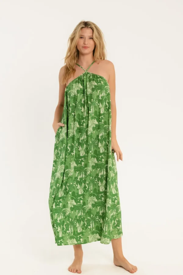 Dresses<Citrine Swim Petra Dress // Green Jungle