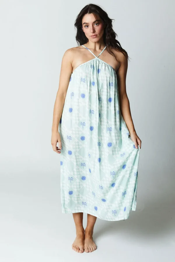Dresses<Citrine Swim Petra Dress // Sage Tile Print