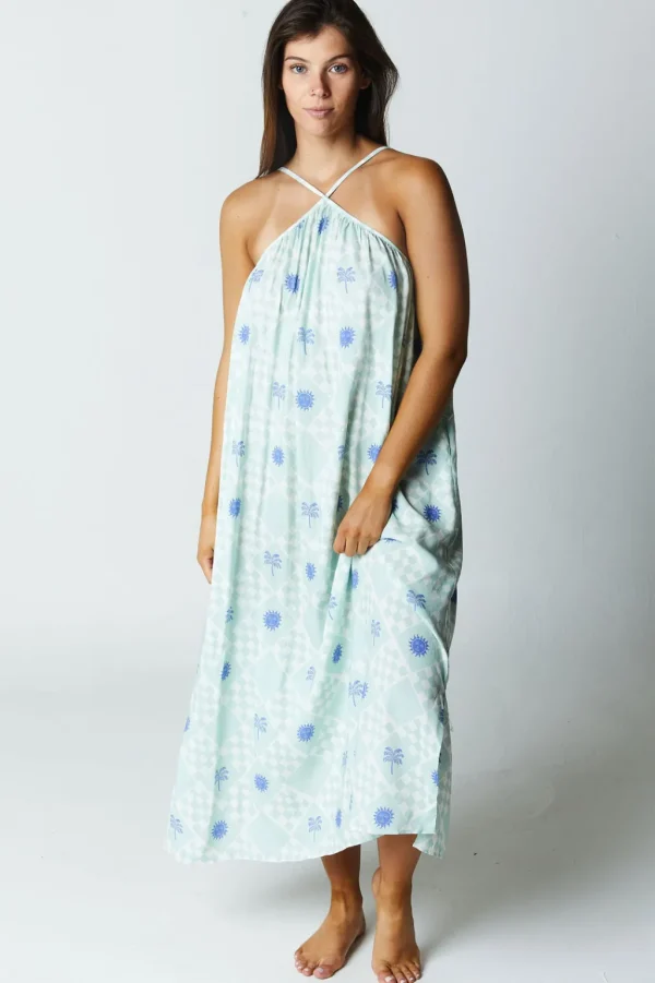 Dresses<Citrine Swim Petra Dress // Sage Tile Print