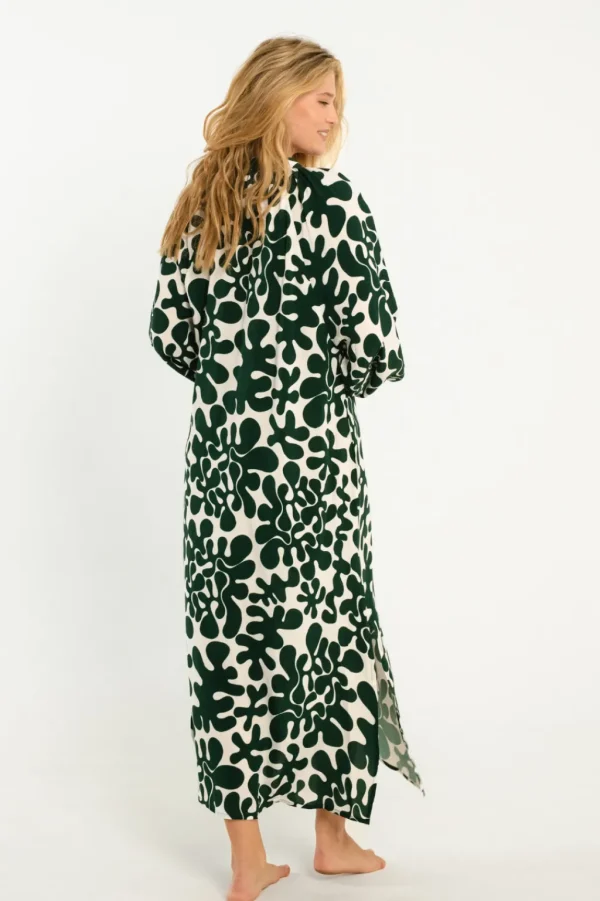 Dresses<Citrine Swim Siesta Dress // Dark Green Abstract