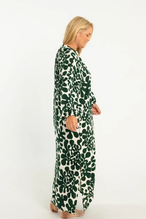 Dresses<Citrine Swim Siesta Dress // Dark Green Abstract