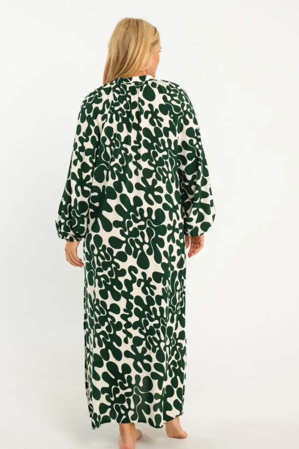 Dresses<Citrine Swim Siesta Dress // Dark Green Abstract