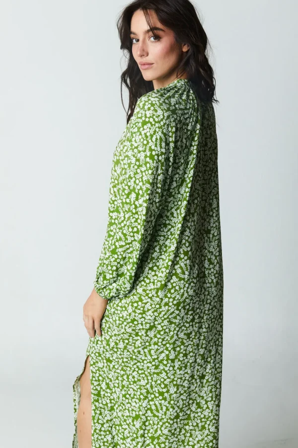 Dresses<Citrine Swim Siesta Dress // Green Ditsy