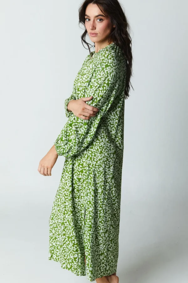 Dresses<Citrine Swim Siesta Dress // Green Ditsy