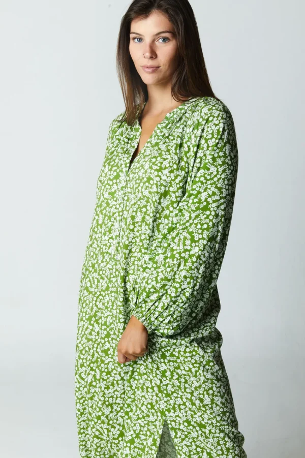 Dresses<Citrine Swim Siesta Dress // Green Ditsy