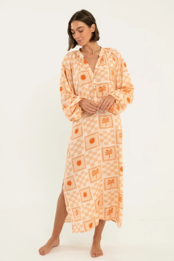 Dresses<Citrine Swim Siesta Dress // Tile Print